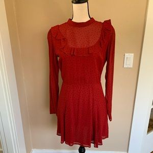 Reformation Red Dress with black dots
